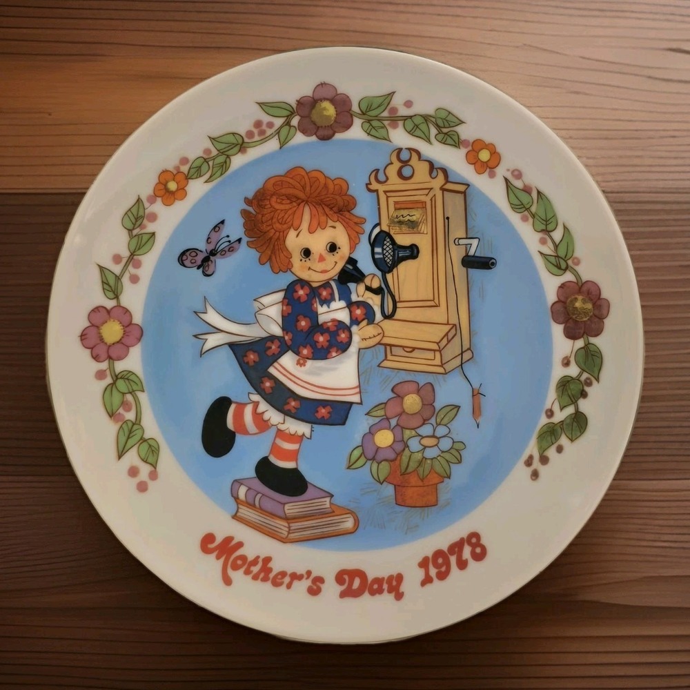 Raggedy Ann‎ & Andy 1978 MOTHER'S DAY Plate Limited Edition Schmid  7 5/8" W/BOX
